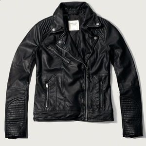 a&f vegan leather biker jacket